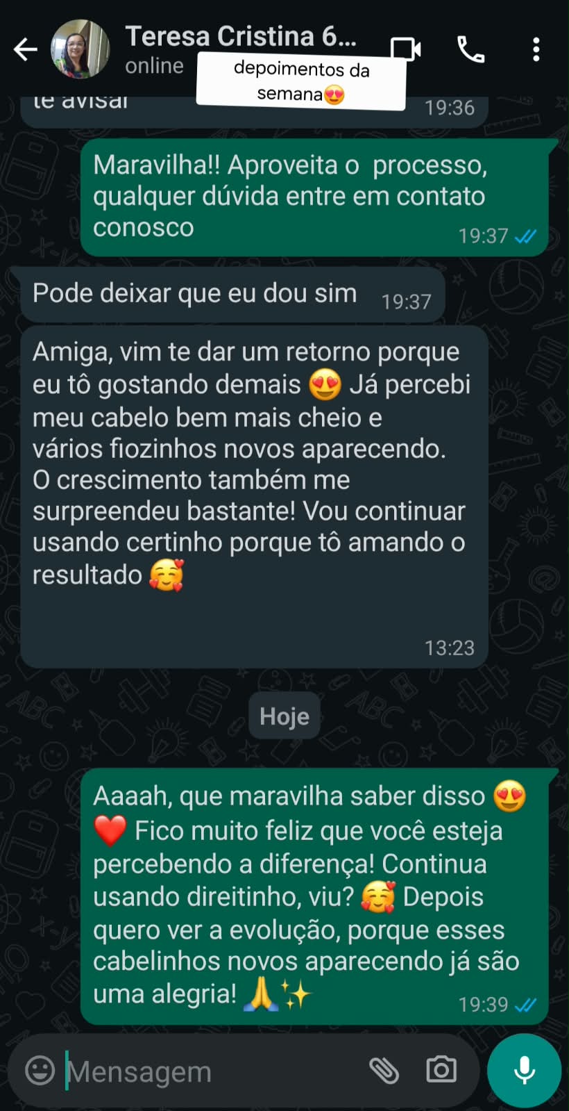 Depoimento de Teresa Cristina
